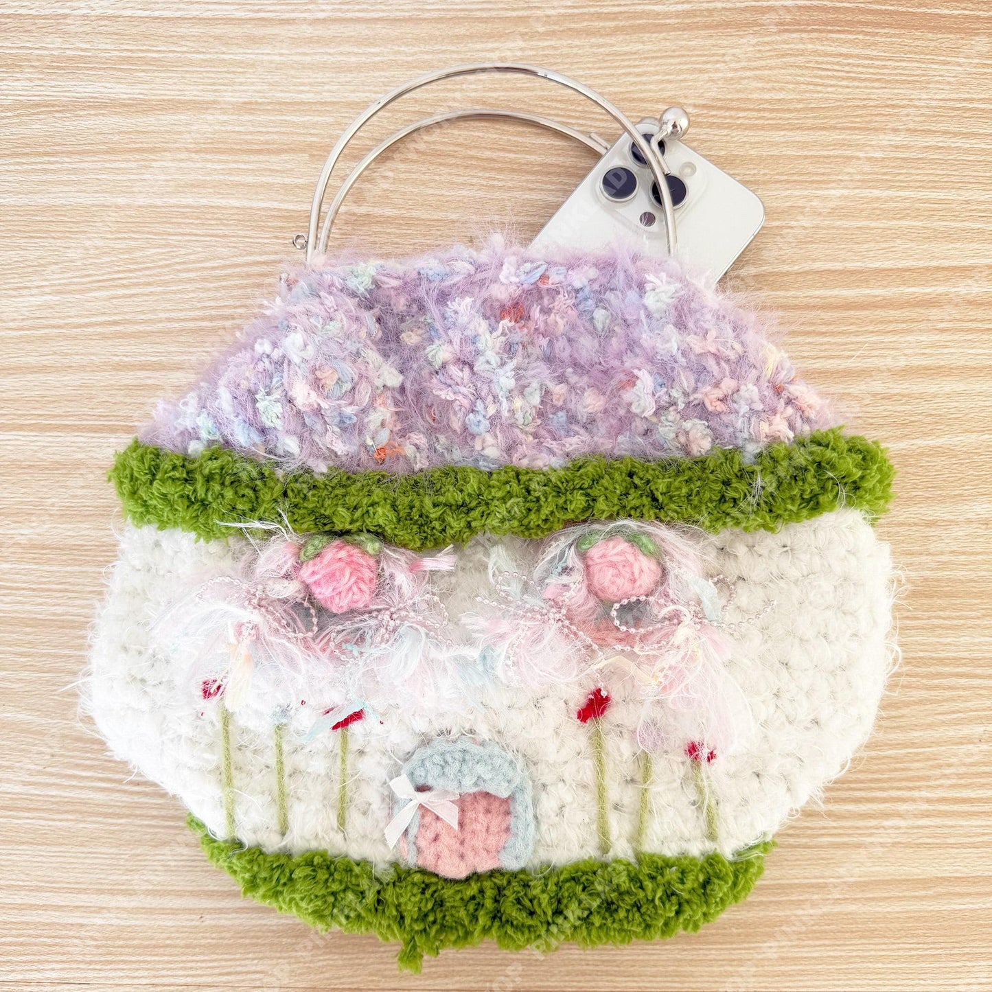 Handmade Crochet Fairy Cottage Purse | Kawaii Mushroom House Bag