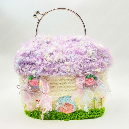 Handmade Crochet Fairy Cottage Purse | Kawaii Mushroom House Bag