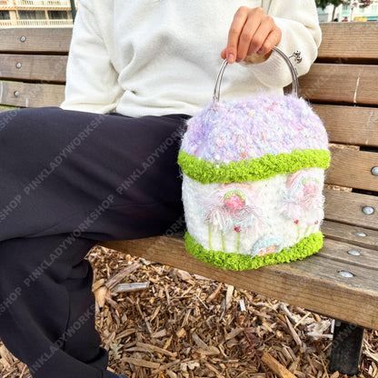 Handmade Crochet Fairy Cottage Purse | Kawaii Mushroom House Bag