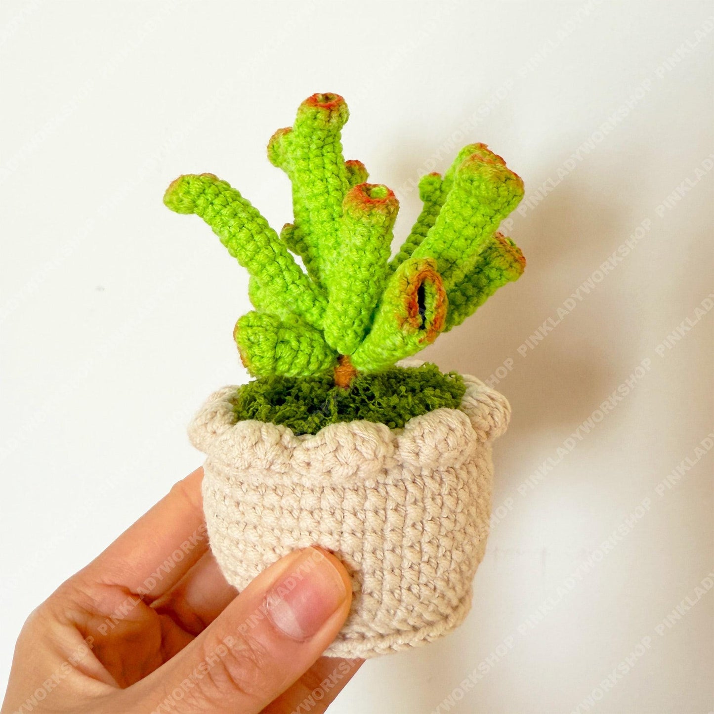 Crochet Gollum Jade Plant | Handmade Succulent Pot | Amigurumi Jade Plant | Cute Desk Plant Decor Gift