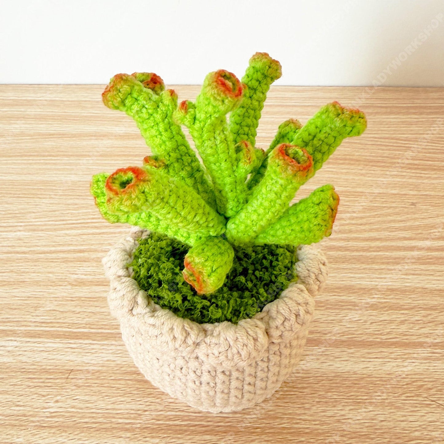Crochet Gollum Jade Plant | Handmade Succulent Pot | Amigurumi Jade Plant | Cute Desk Plant Decor Gift