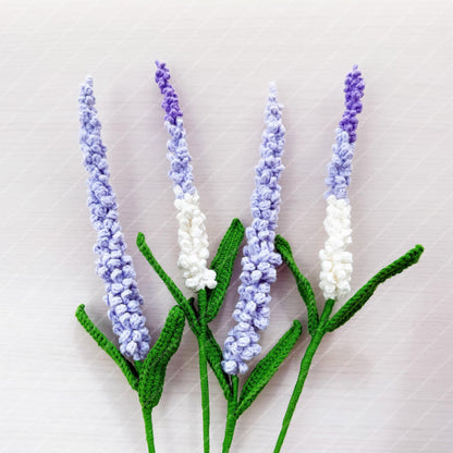 Handmade Crochet Lavender Stems | Yarn Flower Bouquet