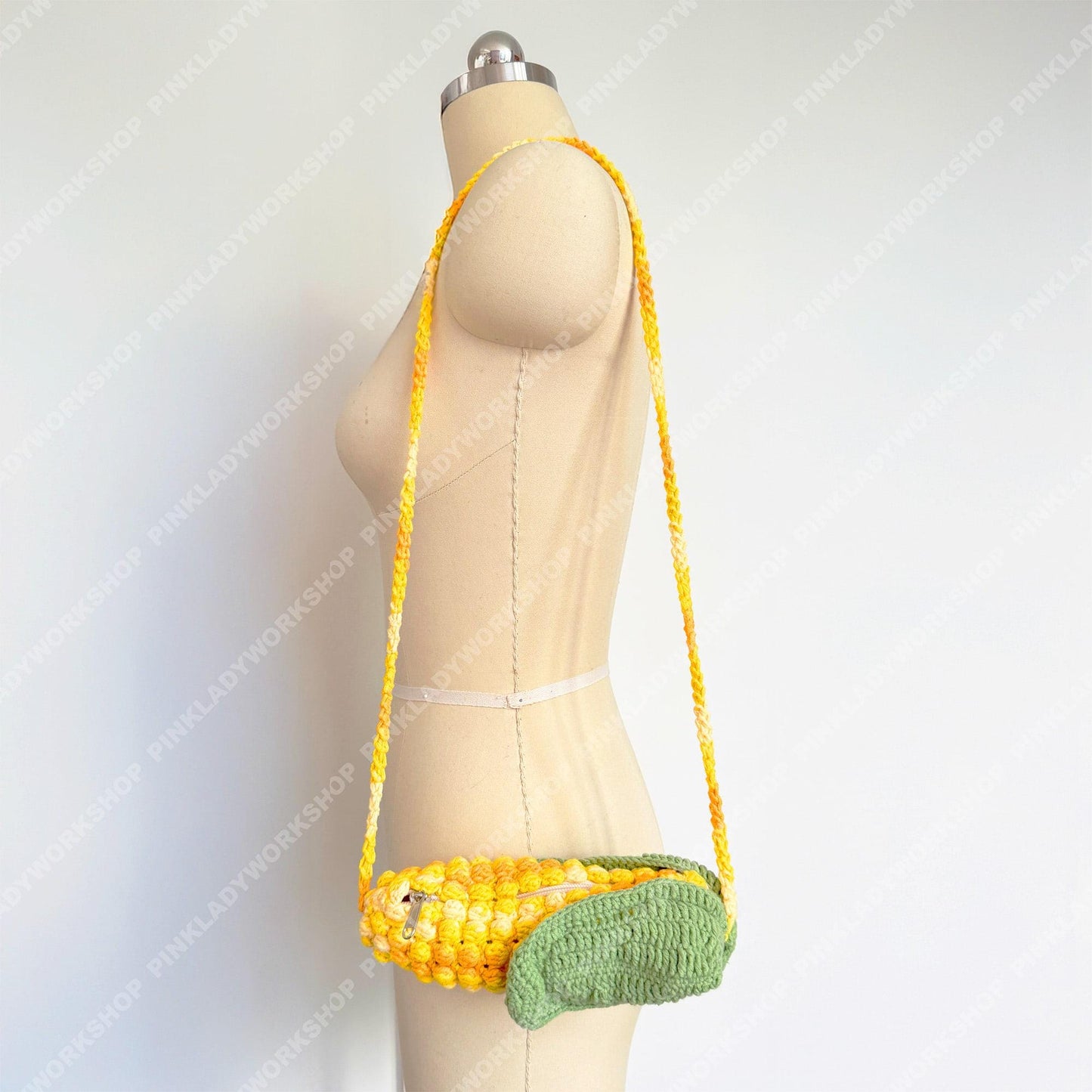 Handmade Crochet Corn Pouch | Pencil Case | Cute Veggie Zipper Bag | Yarn Art Accessory | Corn Zipper Pouch | Back to School Gift