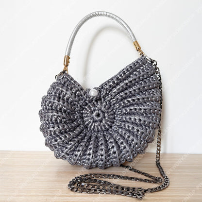 Crochet Spiral Shell Bag: Handmade Boho Crossbody Purse