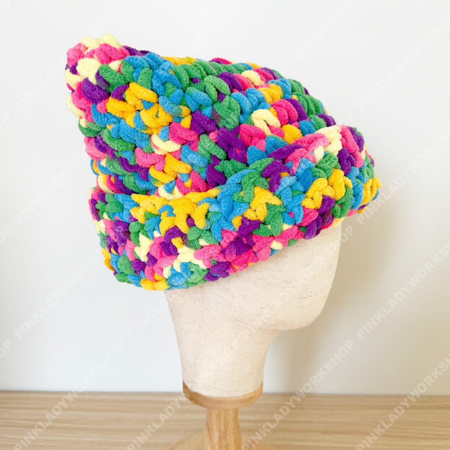 Colorful Crochet Cat Hat | Handmade Chunky Yarn Kitty Beanie | Rainbow Cat Ear Hat | Cute Winter Gift