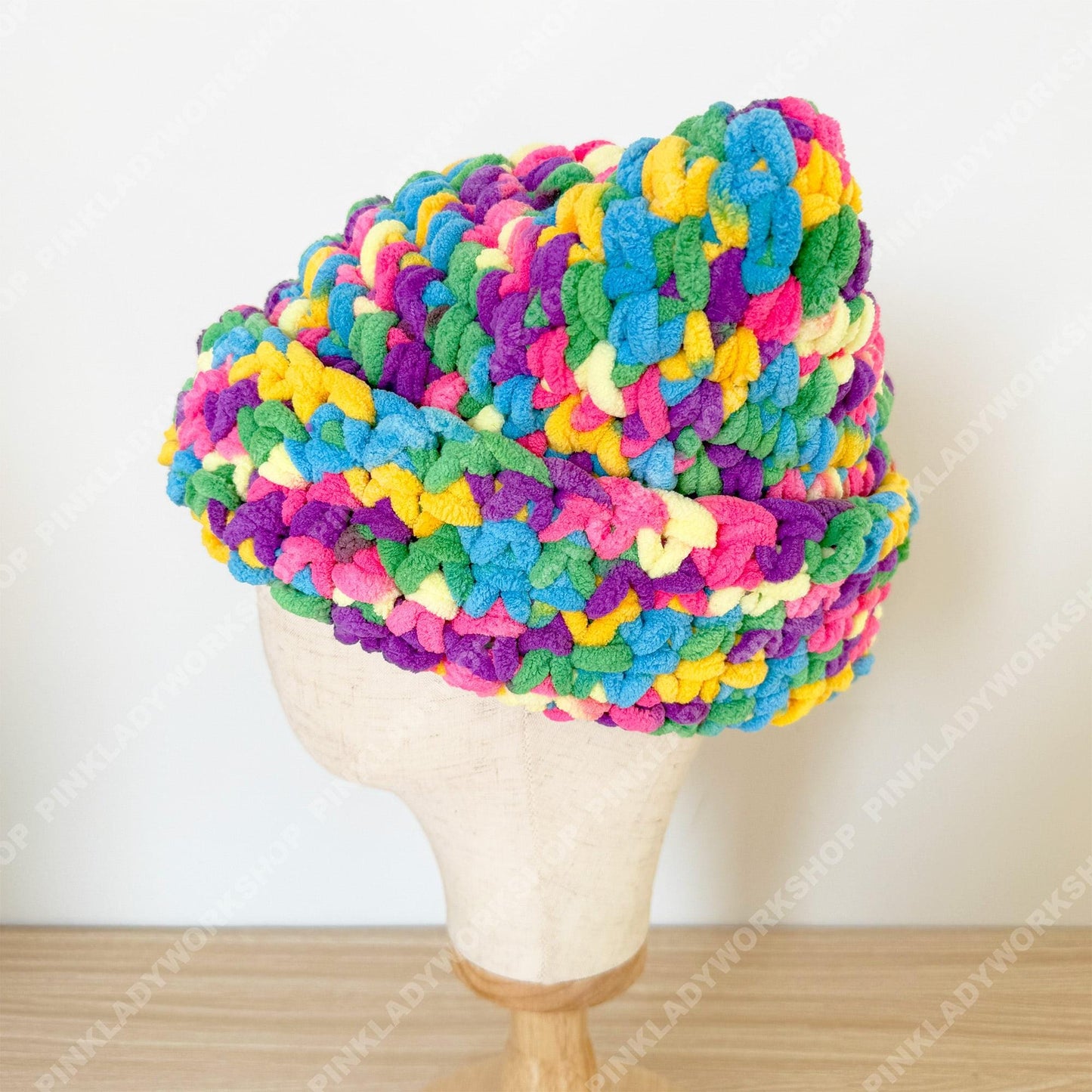 Colorful Crochet Cat Hat | Handmade Chunky Yarn Kitty Beanie | Rainbow Cat Ear Hat | Cute Winter Gift