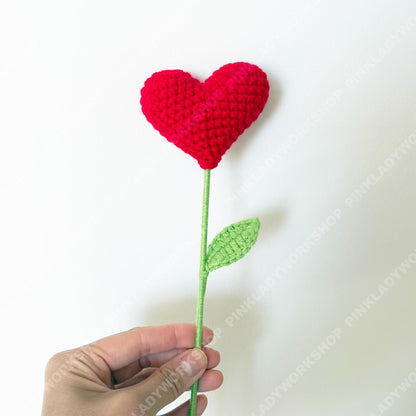 Handmade Crochet Heart Flower Bouquet | Romantic Yarn Roses