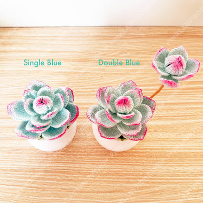 Handmade Crochet Succulent Pot: Yarn Faux Desk Plant
