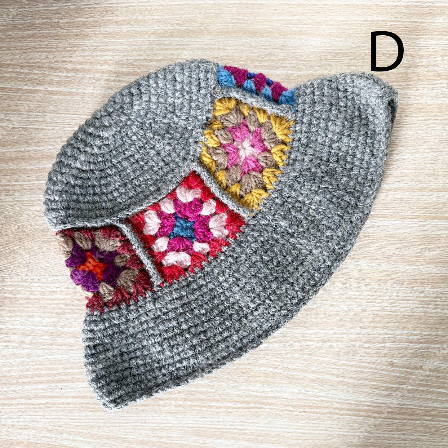 Handmade Cotton Crochet Granny Square Bucket Hat | Festivalcore