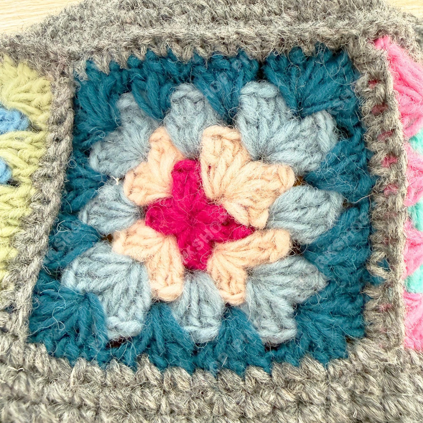 Handmade Cotton Crochet Granny Square Bucket Hat | Festivalcore