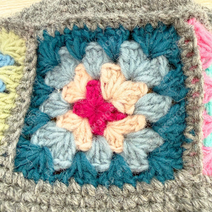 Handmade Cotton Crochet Granny Square Bucket Hat | Festivalcore