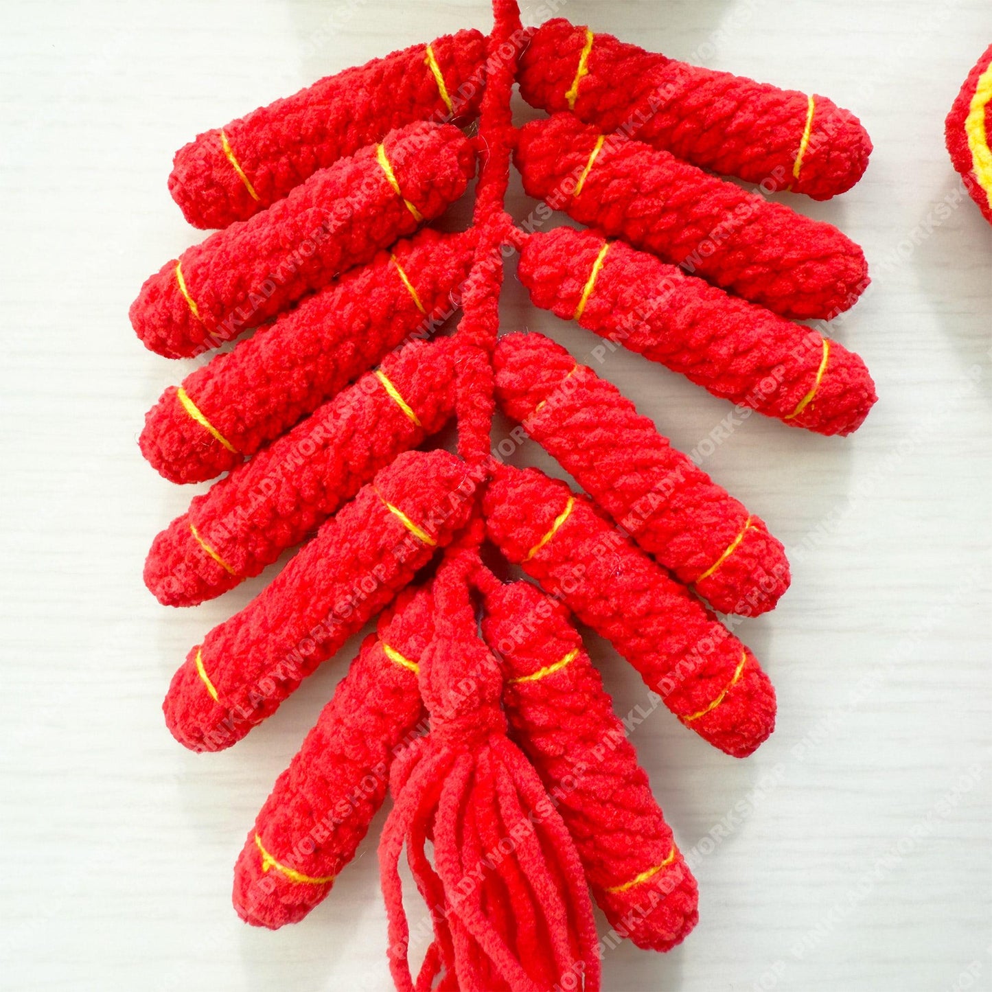 Crochet Lion Head Decor | Chinese New Year Hanging, Firecracker or Fu Charm
