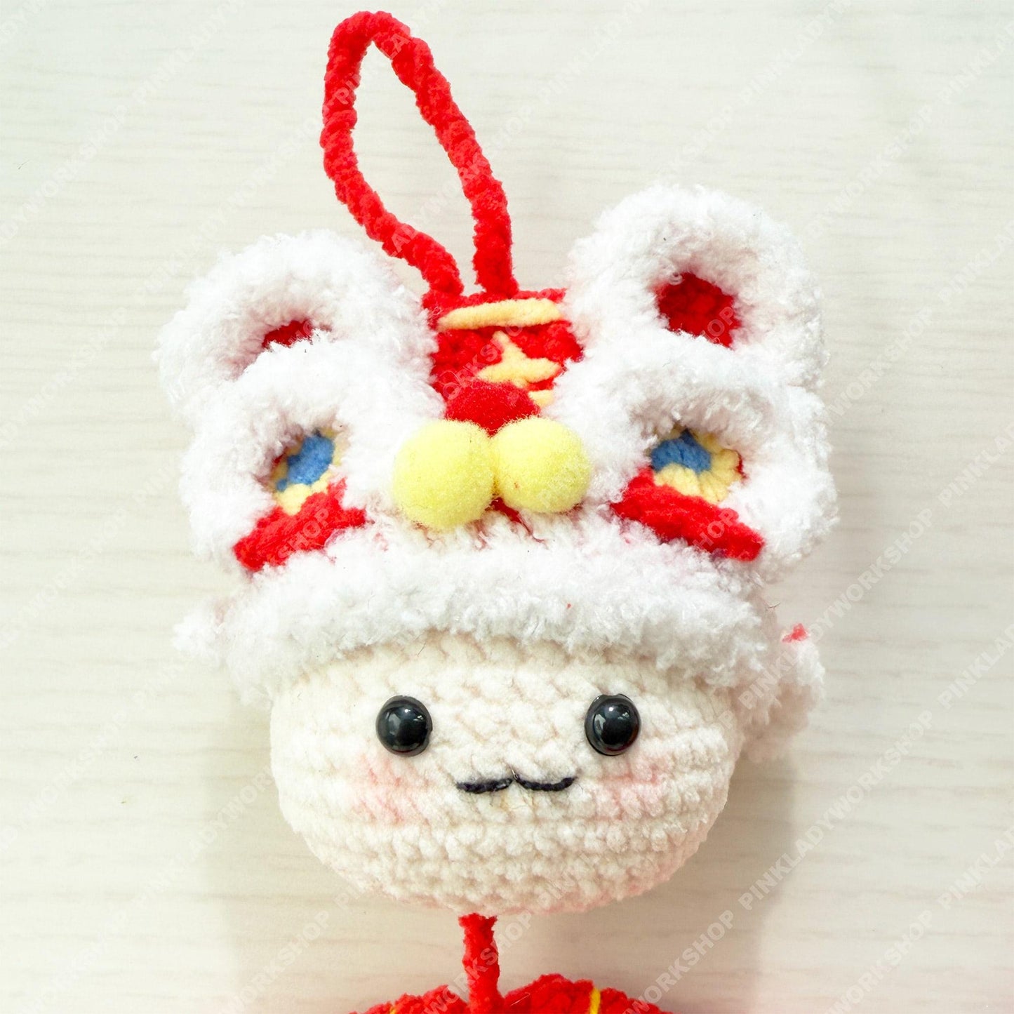 Crochet Lion Head Decor | Chinese New Year Hanging, Firecracker or Fu Charm