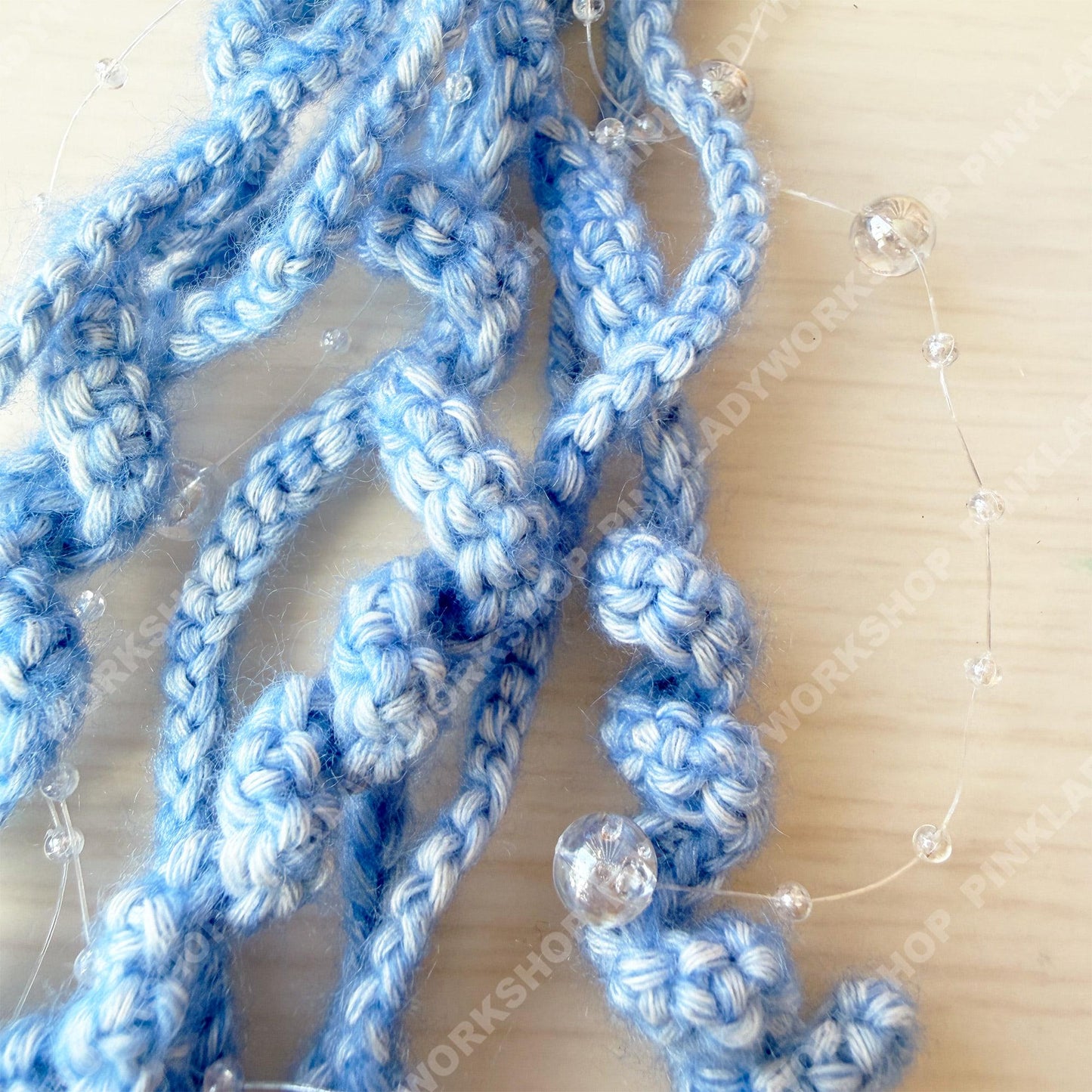 Crochet Jellyfish Bag Charm | Handmade Beaded Ocean Keychain