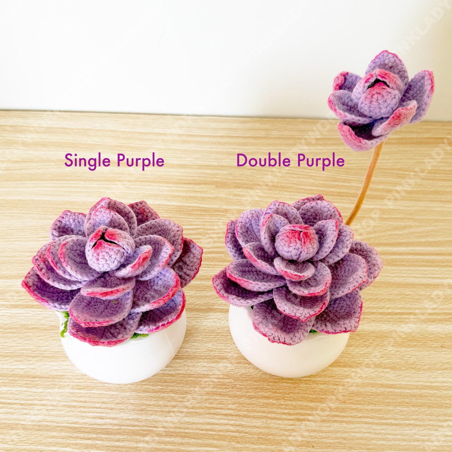 Handmade Crochet Succulent Pot: Yarn Faux Desk Plant