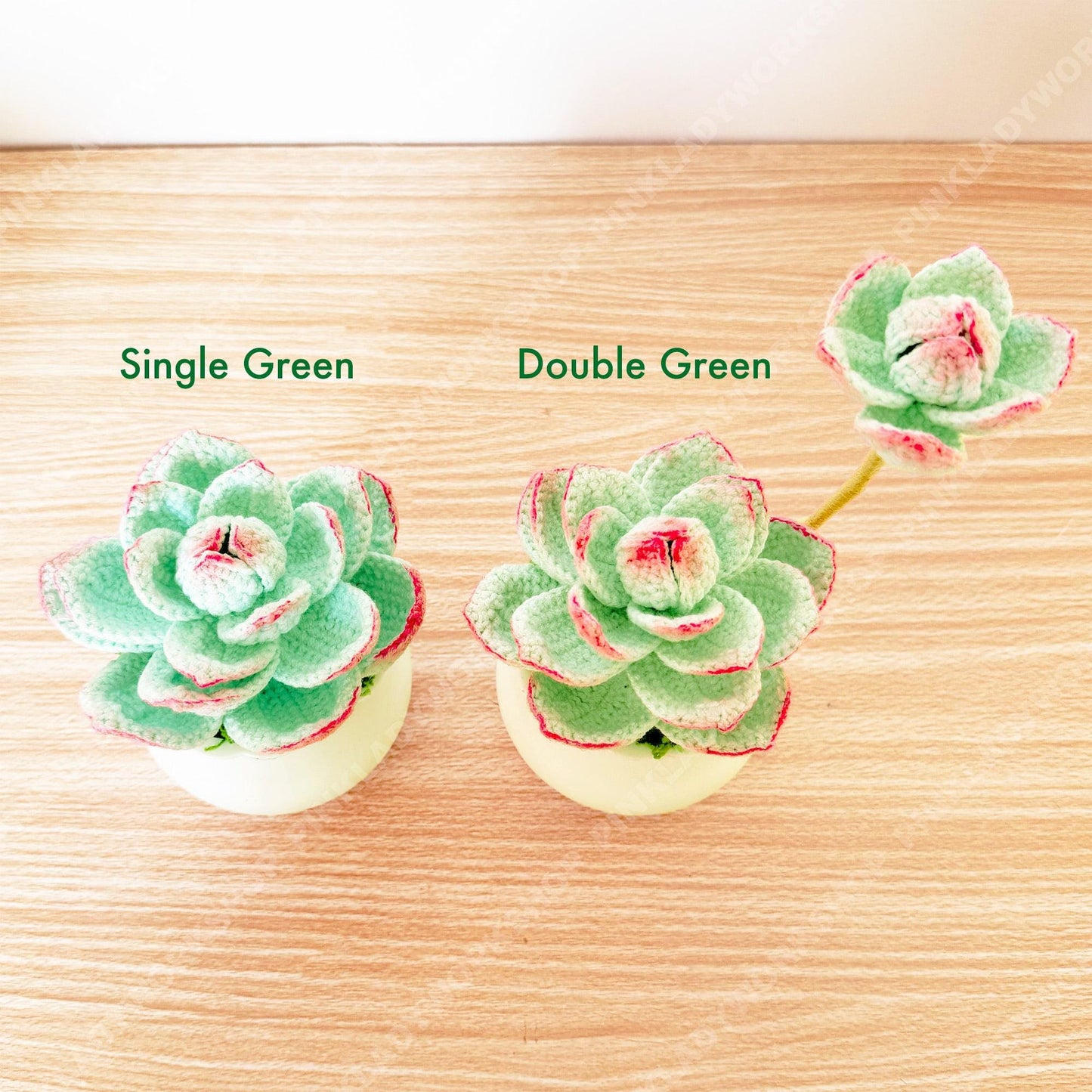 Handmade Crochet Succulent Pot: Yarn Faux Desk Plant