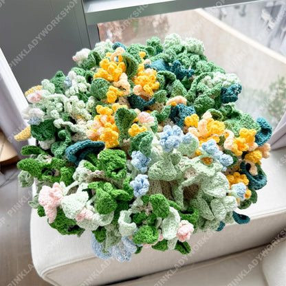 Crochet Flower Bouquet Blanket | 3D Floral Throw | Botanical Knit Home Decor