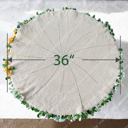 Crochet Flower Bouquet Blanket | 3D Floral Throw | Botanical Knit Home Decor