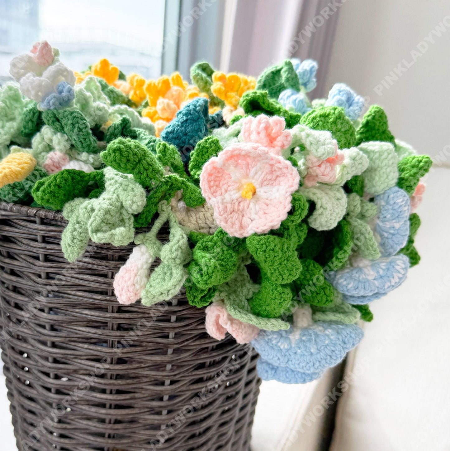 Crochet Flower Bouquet Blanket | 3D Floral Throw | Botanical Knit Home Decor