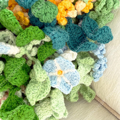 Crochet Flower Bouquet Blanket | 3D Floral Throw | Botanical Knit Home Decor