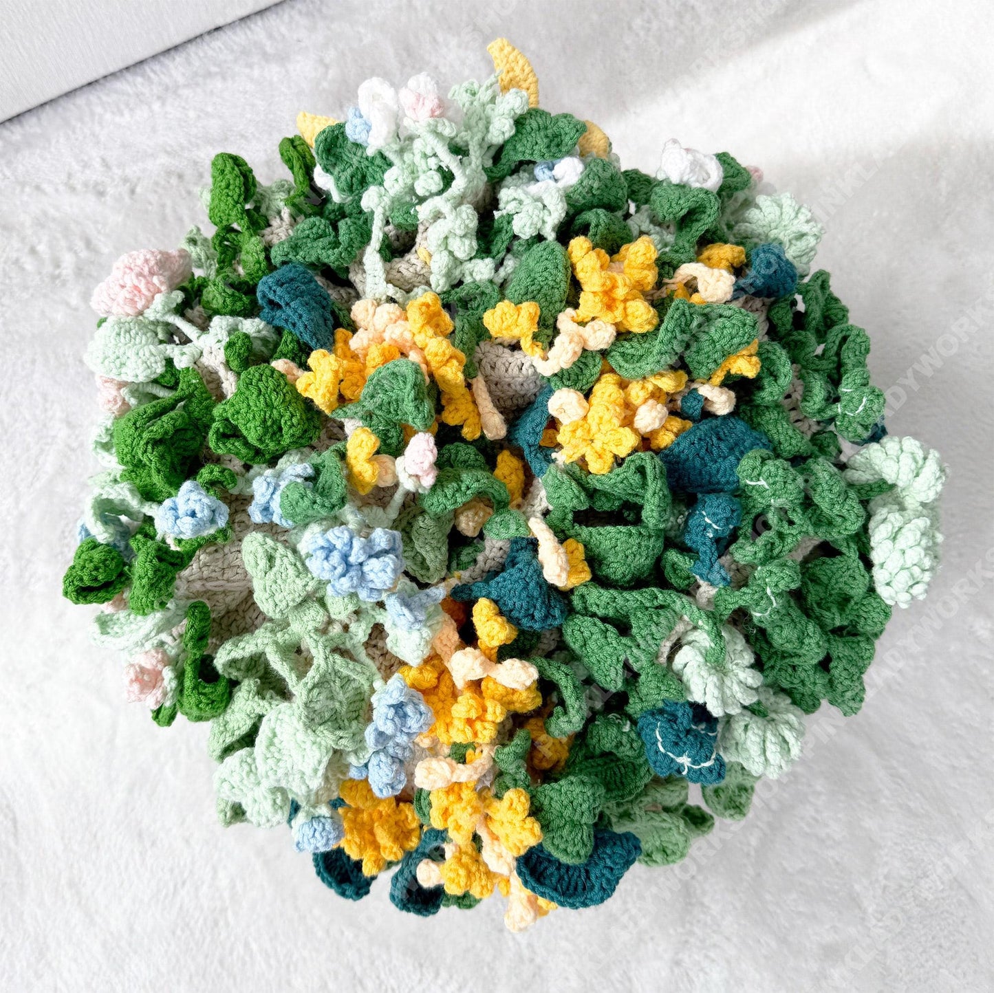 Crochet Flower Bouquet Blanket | 3D Floral Throw | Botanical Knit Home Decor