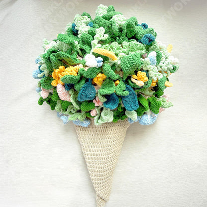 Crochet Flower Bouquet Blanket | 3D Floral Throw | Botanical Knit Home Decor