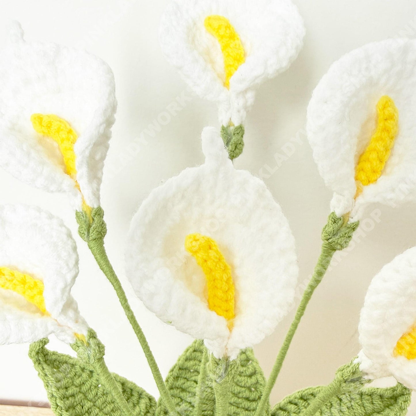 Handmade Crochet Calla Lily Plant Pot Decor | Faux Potted Spring Home Accent