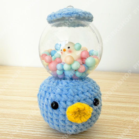 Handmade Crochet Penguin Snow Globe Toy | Cute Chick Plush Decor | Kawaii Desk Toy | Handmade Amigurumi Gift | Easter Gift