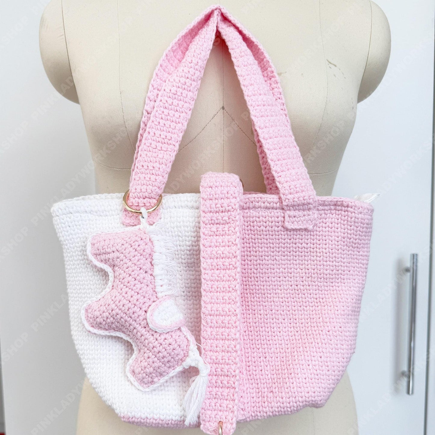 Crochet Horse Clutch Bag | Handmade Equestrian Purse | Kentucky Derby Bag | Knit Shoulder Bag | Statement Horse Bag | Pink | Brown
