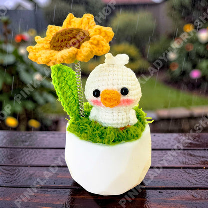 Crochet Frog and Bee Amigurumi: Sunflower Umbrella, Whimsical Decor