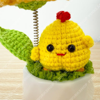 Crochet Frog and Bee Amigurumi: Sunflower Umbrella, Whimsical Decor