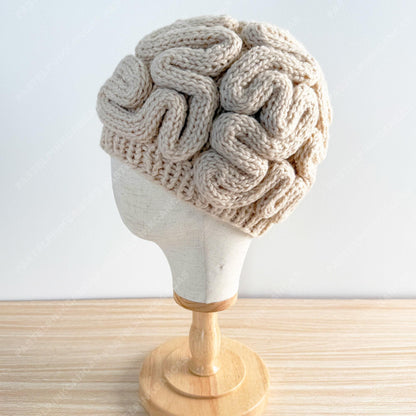 Crochet Brain Beanie | Handmade Cotton Funny Hat