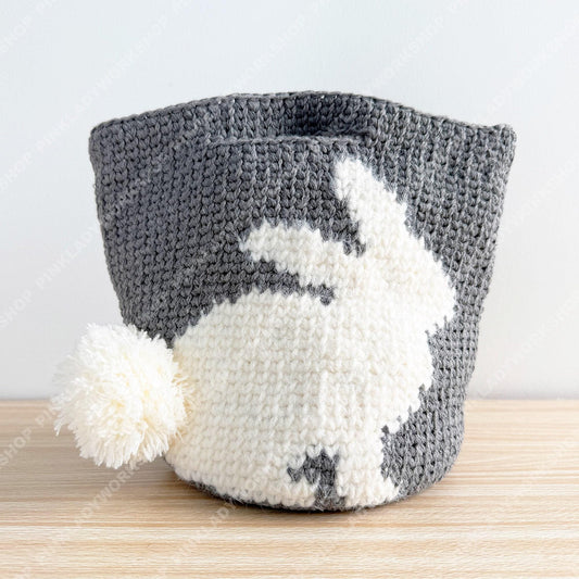 Handmade Crochet Bunny Bag | Easter Rabbit Tote | Cute Knit Purse | Spring Gift Bag | Pom Pom Tail | Pastel Bunny Handbag