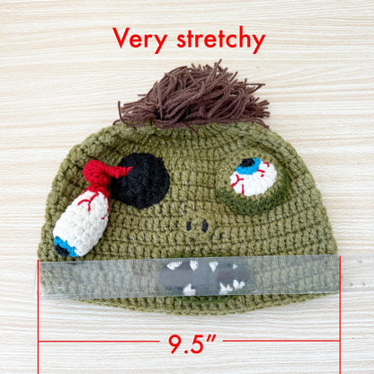 Crochet Zombie Hat | Halloween Beanie | Spooky Crochet Hat | Horror Costume Accessory | Handmade Knit Cap | Funny Scary Gift