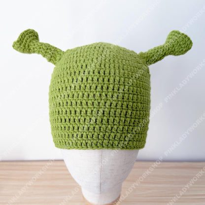 Crochet Hat | Ogre Ear Beanie | Green Character Hat | Funny Costume Cap | Handmade Gift | Cosplay Headwear | Adult Kids Hat