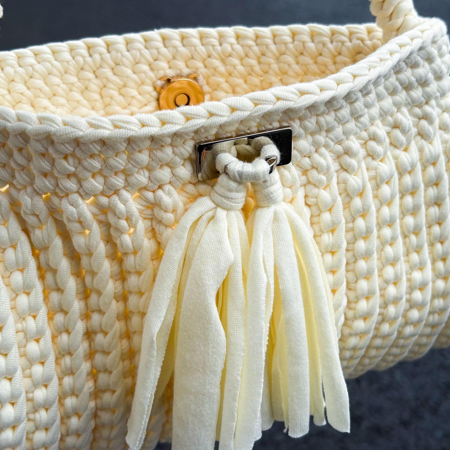 Cream Crochet Clutch Bag | Handmade Knit Handbag | Elegant Mini Purse | Wedding Bridal Bag | Chic Top Handle Bag
