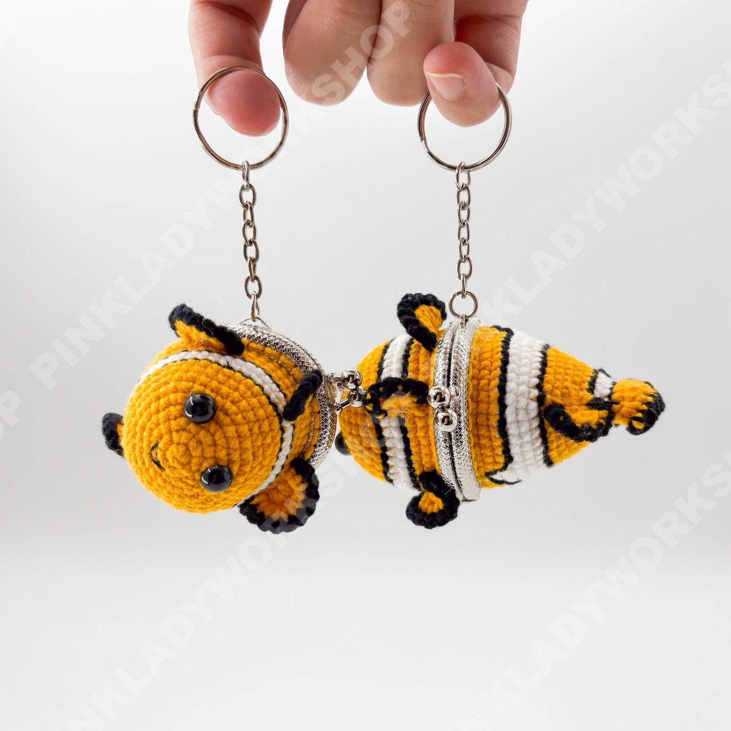 Crochet Clownfish Coin Purse | Finding Nemo Inspired Keychain | Handmade Fish Wallet | Cute Mini Pouch | Amigurumi Gift