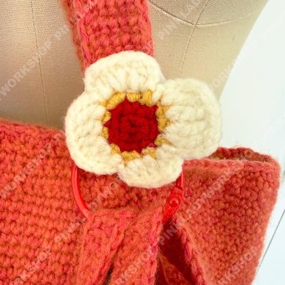 Crochet Watermelon Tote Bag | Handmade Fruit Purse | Summer Strawberry Style Bag | Cute Knit Handbag | Kawaii Tote with Charm