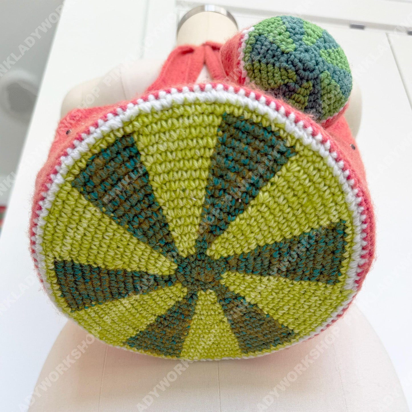 Crochet Watermelon Tote Bag | Handmade Fruit Purse | Summer Strawberry Style Bag | Cute Knit Handbag | Kawaii Tote with Charm