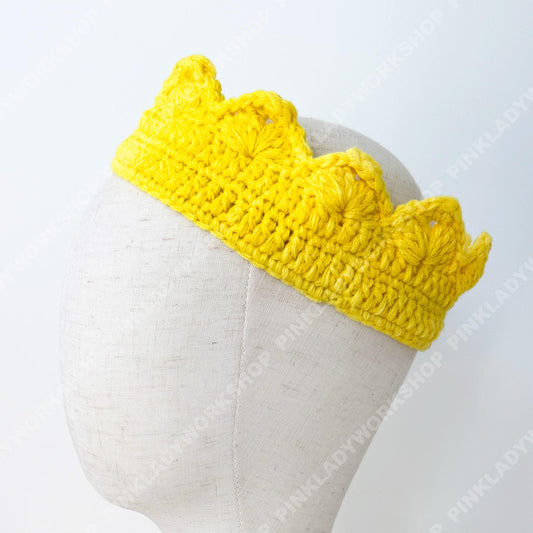 Crochet Crown Headband | Handmade Crown | Yellow Knit Hair Band | Festival Headpiece | Spring Summer Hair Accessory | History Party