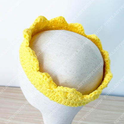 Crochet Crown Headband | Handmade Crown | Yellow Knit Hair Band | Festival Headpiece | Spring Summer Hair Accessory | History Party