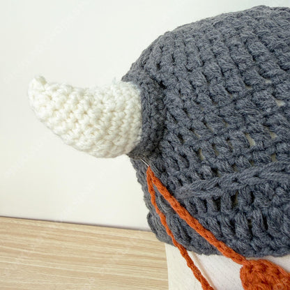 Crochet Viking Hat with Beard | Handmade Horned Helmet Beanie | Norse Costume Hat | Viking Beard Hat | Halloween Cosplay Knit Cap
