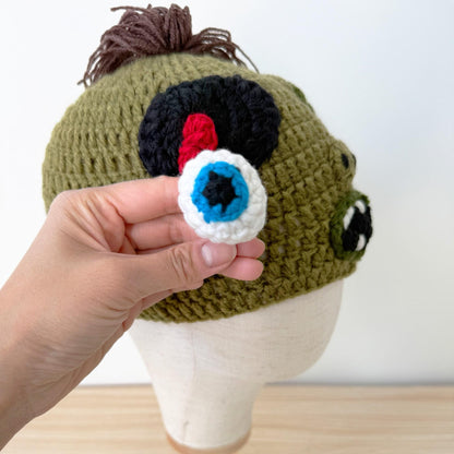 Crochet Zombie Hat | Halloween Beanie | Spooky Crochet Hat | Horror Costume Accessory | Handmade Knit Cap | Funny Scary Gift