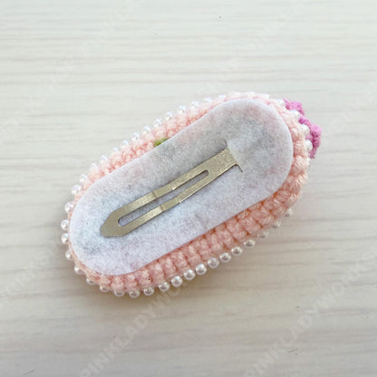 Set of 5 Crochet Tulip Hair Clip | Handmade Flower Barrette | Cute Pastel Hair Accessory | Spring Floral Clip | Gift for Her