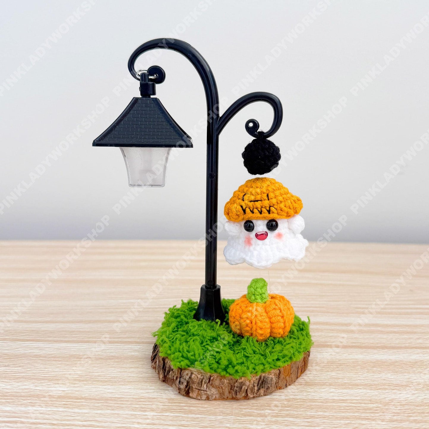 Magnetic Floating Ghost Night Light | Crochet Halloween Decor | Levitating Pumpkin Ghost Lamp | Cute Spooky Desk Light Gift