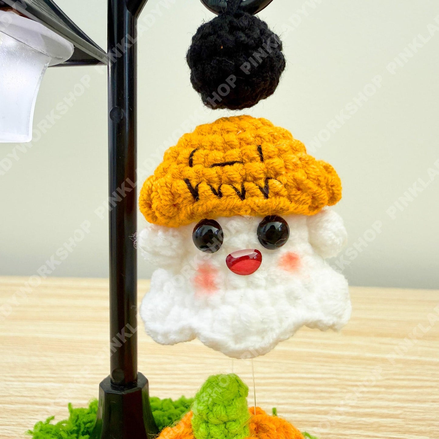 Magnetic Floating Ghost Night Light | Crochet Halloween Decor | Levitating Pumpkin Ghost Lamp | Cute Spooky Desk Light Gift