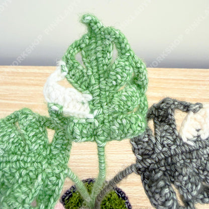 Handmade Crochet Monstera Plant | Yarn Amigurumi, Black Pot