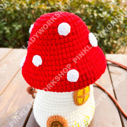 Crochet Mushroom House Crossbody Bag | Fairy Cottage Purse | Whimsical Woodland Bag | Coachella Festival Bag | Y2K Cute Shoulder Bag
