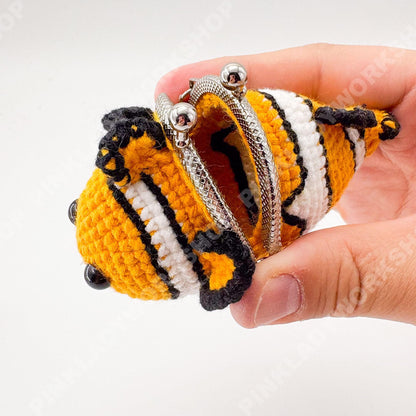 Crochet Clownfish Coin Purse | Finding Nemo Inspired Keychain | Handmade Fish Wallet | Cute Mini Pouch | Amigurumi Gift