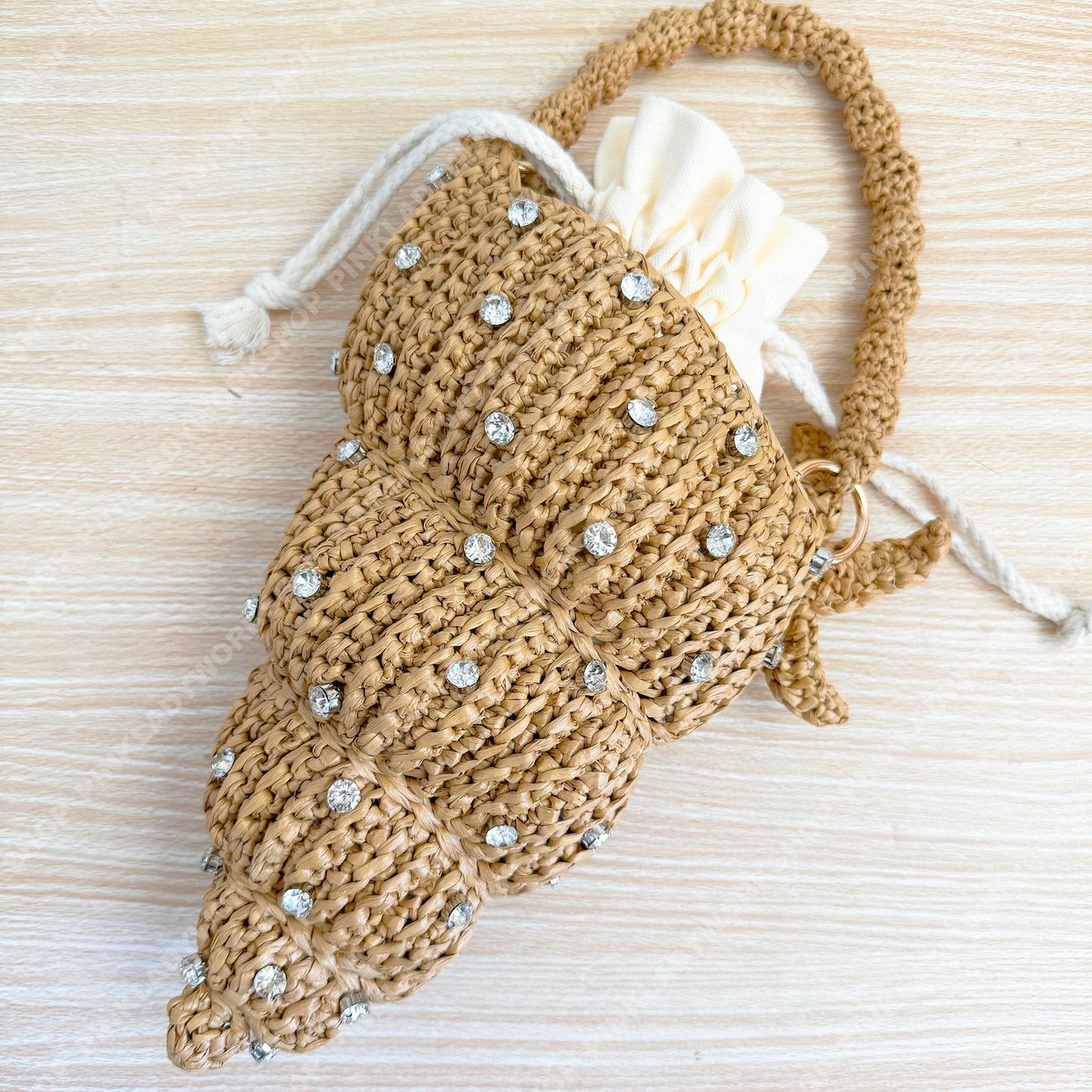 Pre-order Crochet Raffia Shell Bag | Handmade Seashell Clutch | Beach Vacation Purse | Pearl Studded Bag | Summer Crossbody